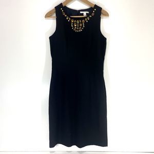 Banana Republic Gemstone‎ Collar Sleeveless Sheath Wool Blend Dress Size 6